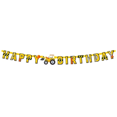 Baner girlanda Happy Birthday Plac Budowy